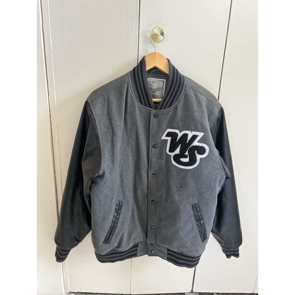 Vintage Springfield Classic Raw Blue Wingstone WS Varsity Jacket Size M